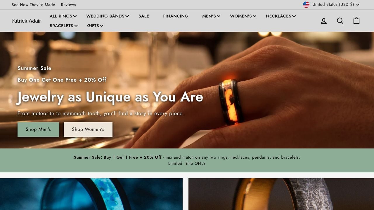 Screenshot of Patrickadairdesigns.com