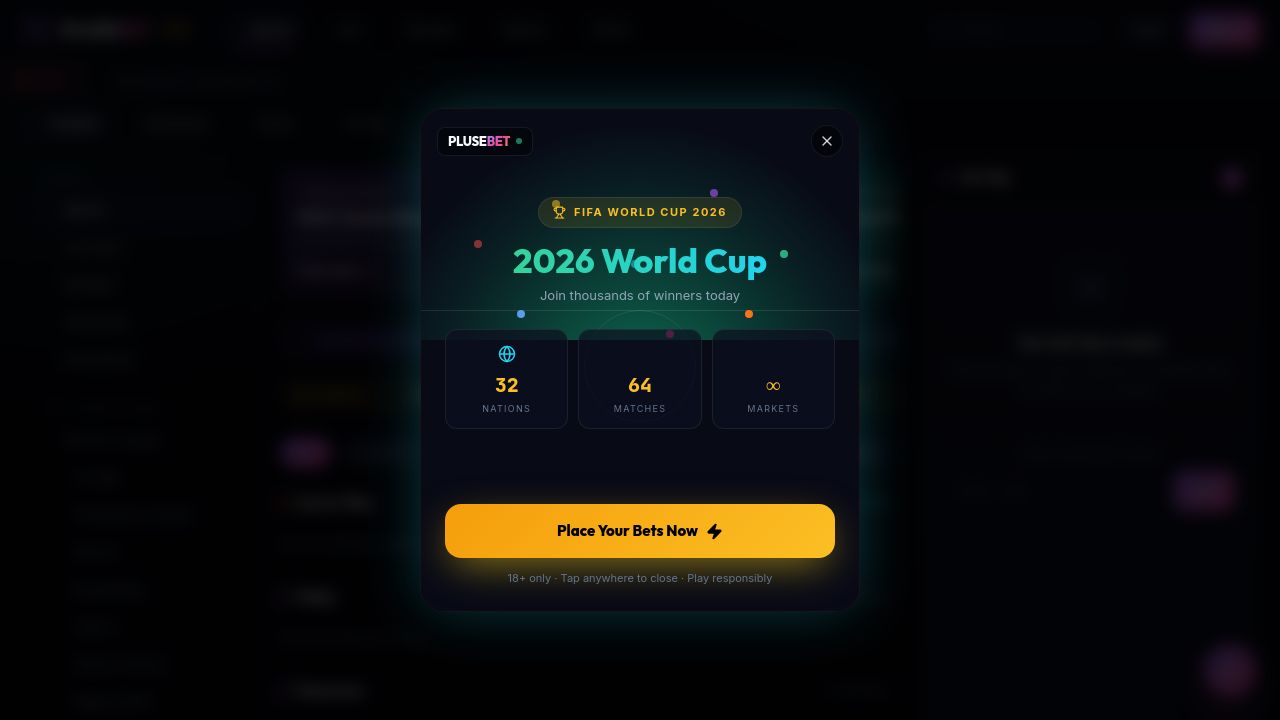 Screenshot of Plusebet.com