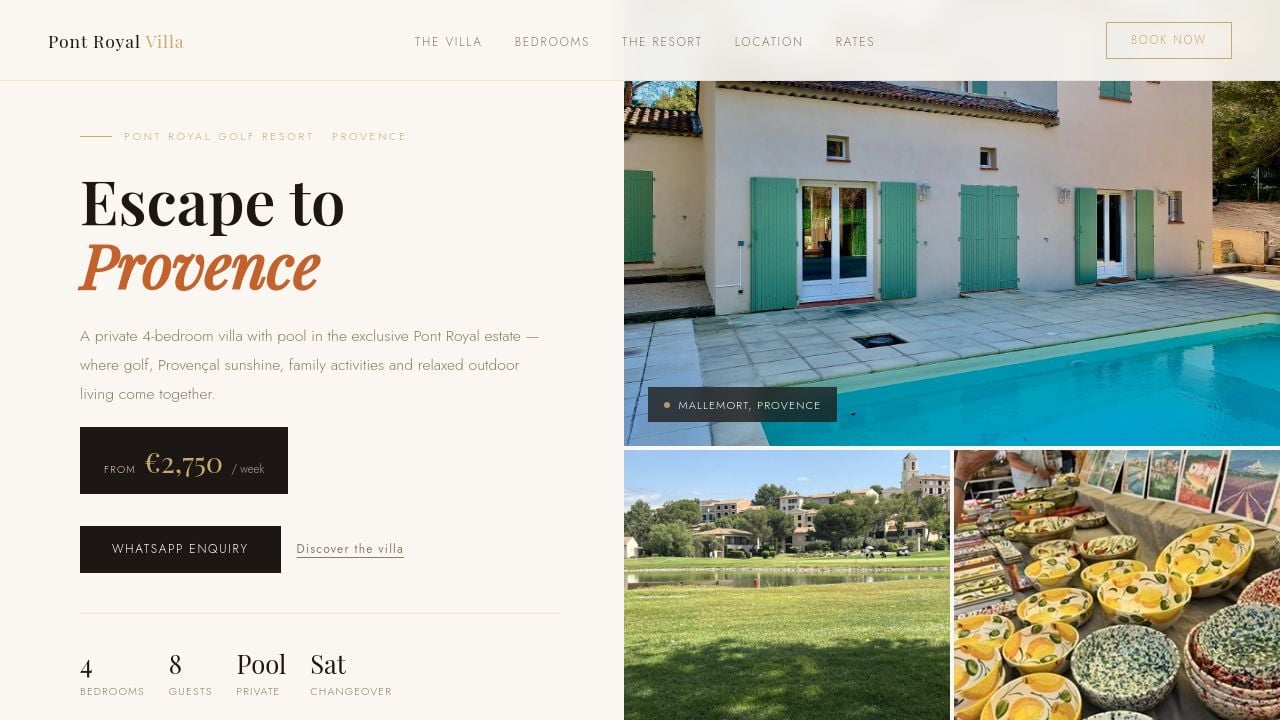 Screenshot of Pontroyalvilla.com