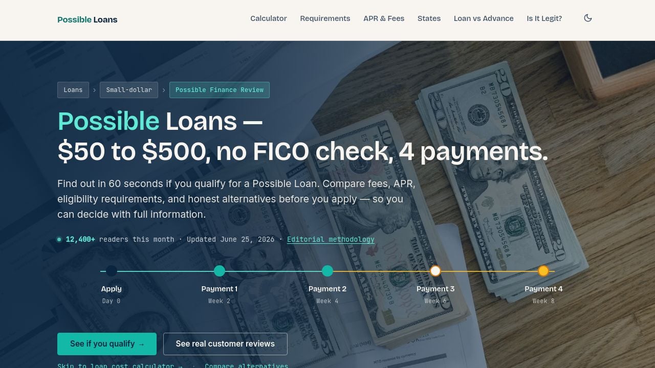 Screenshot of Possibleloansfinance.com
