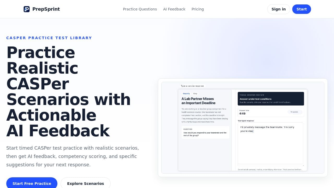 Screenshot of Prepsprint.app