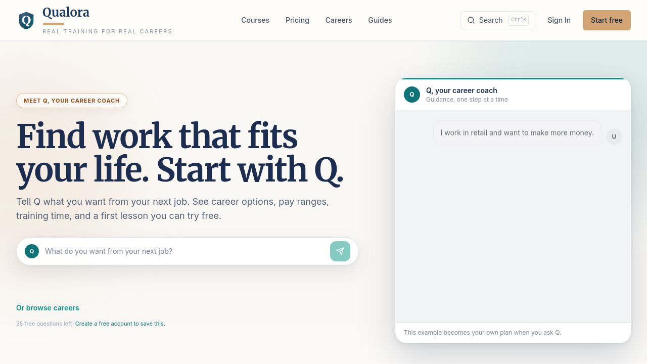 Screenshot of Qualora.org