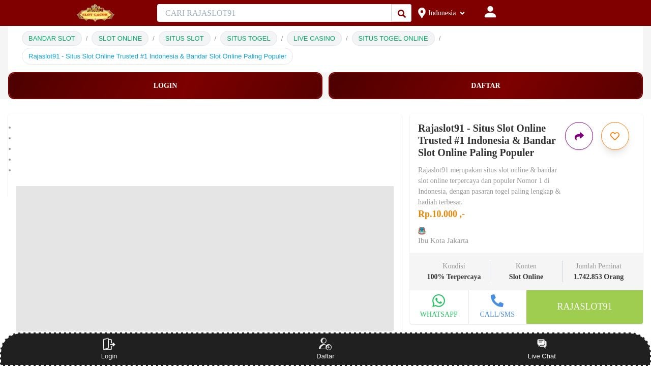 Screenshot of Rajaslot91.org