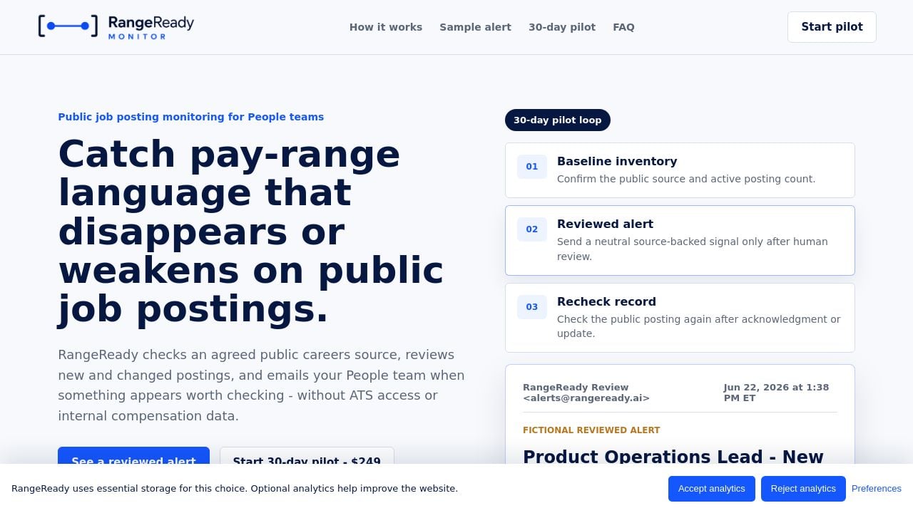 Screenshot of Rangeready.ai