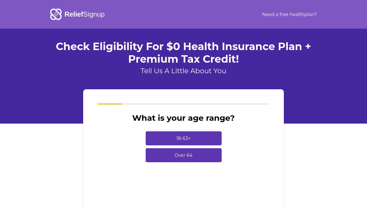 Screenshot of Reliefsignup.com