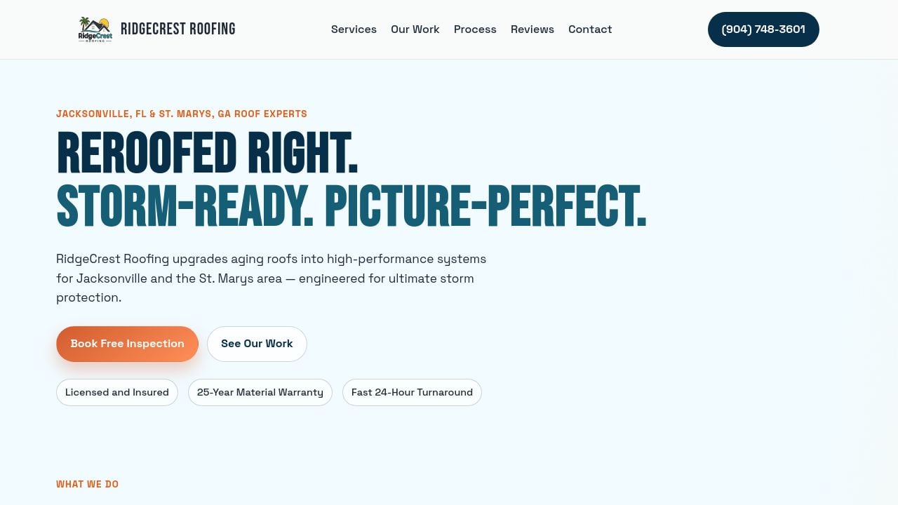 Screenshot of Ridgecrestroofingfl.com