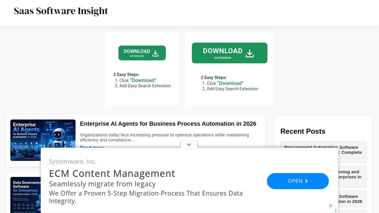 Screenshot of Saassoftwareinsight.com