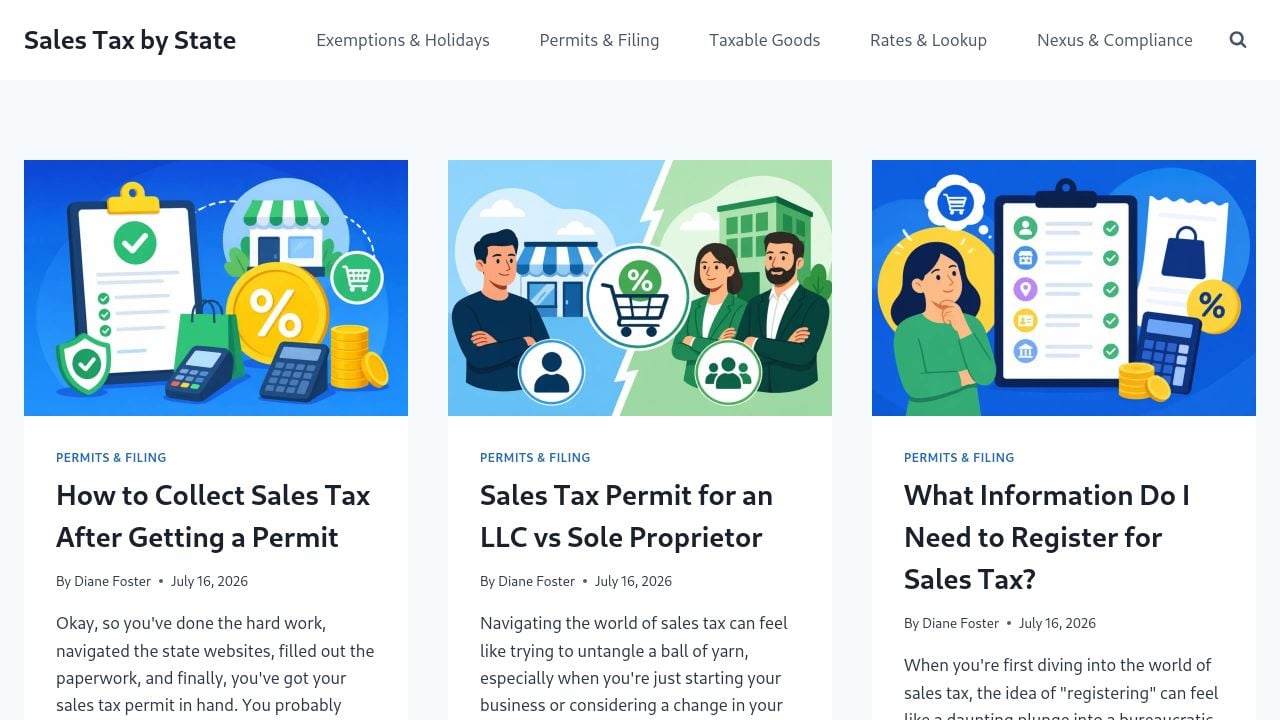 Screenshot of Salestaxstate.com