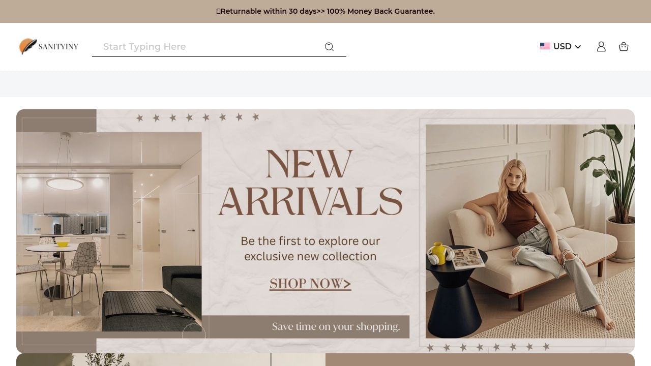 Screenshot of Sanityin.com