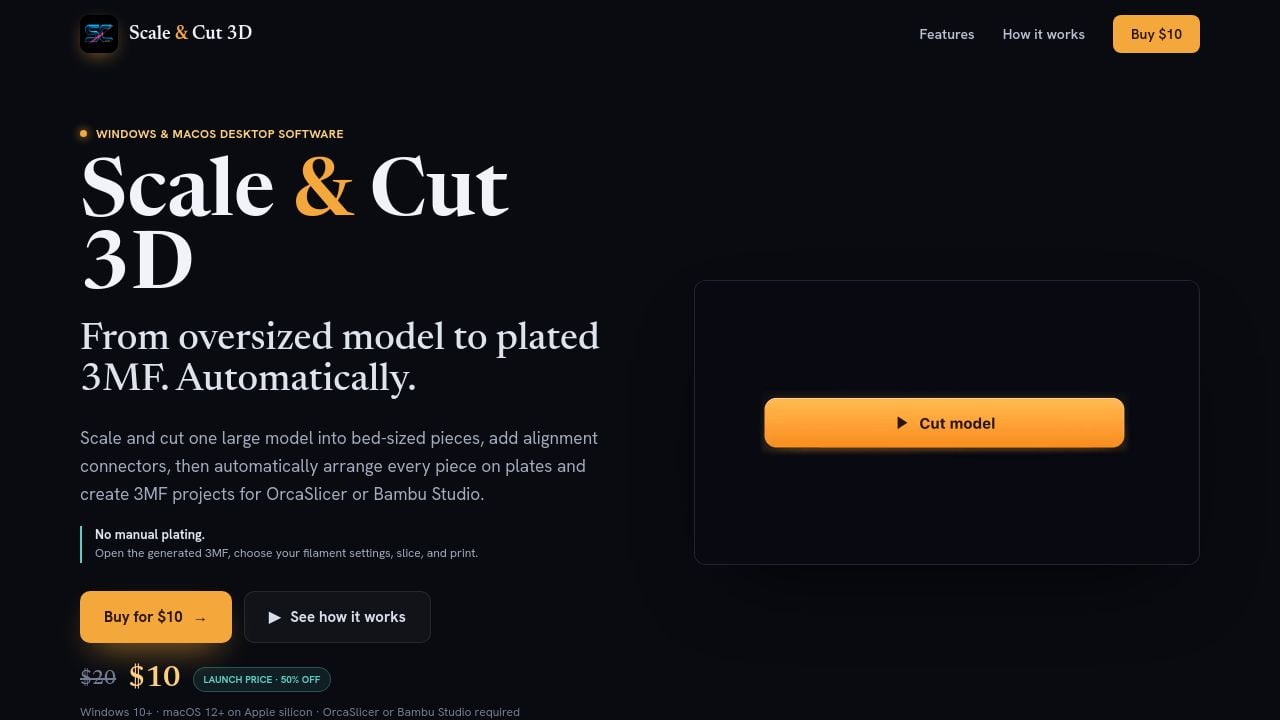 Screenshot of Scaleandcut3d.com