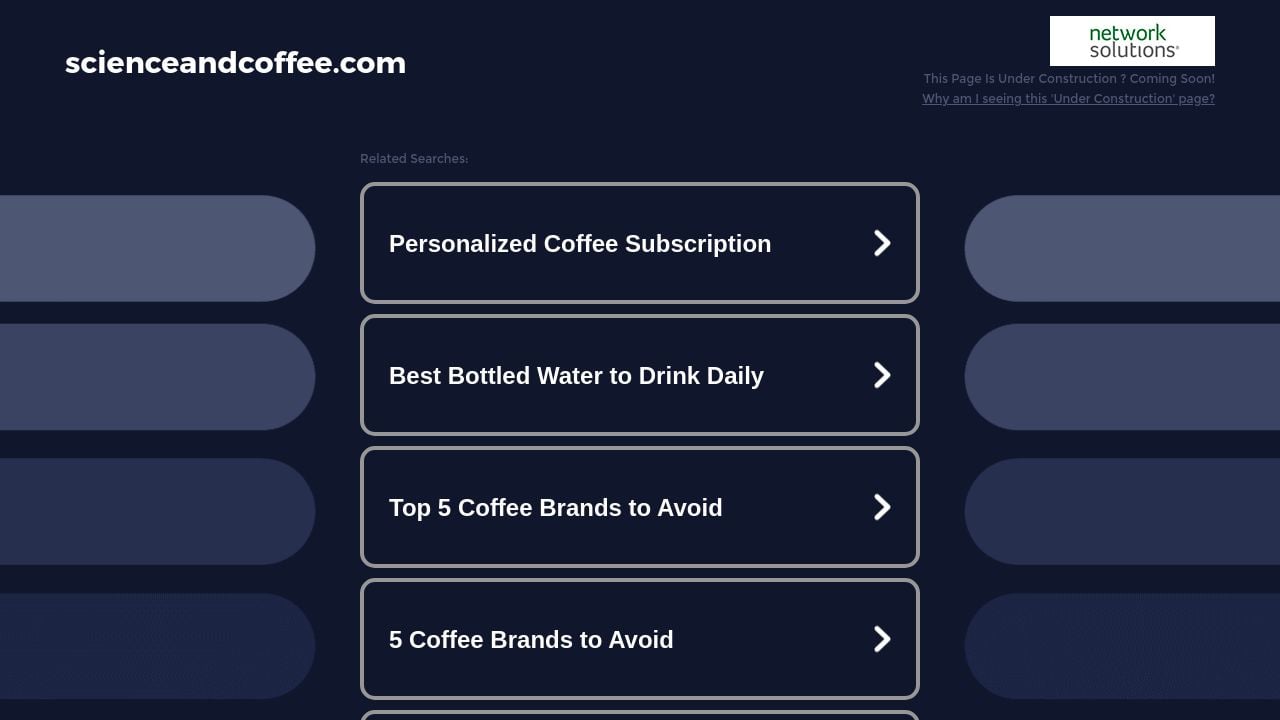 Screenshot of Scienceandcoffee.com