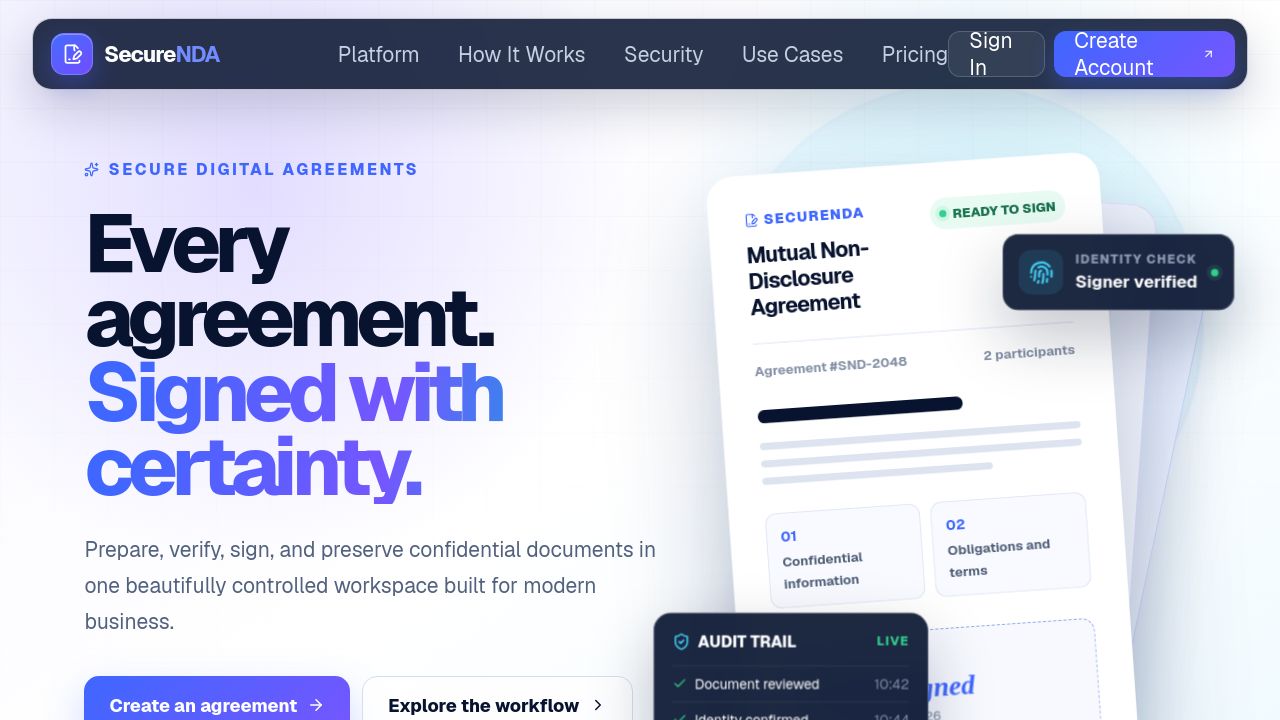 Screenshot of Securenda.online