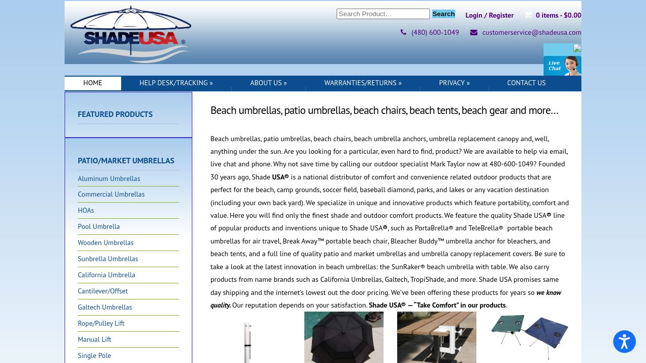 Screenshot of Shadeusa.com