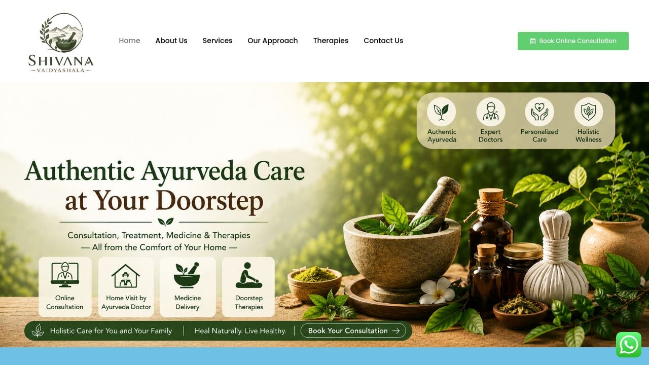Screenshot of Shivanavaidyashala.com