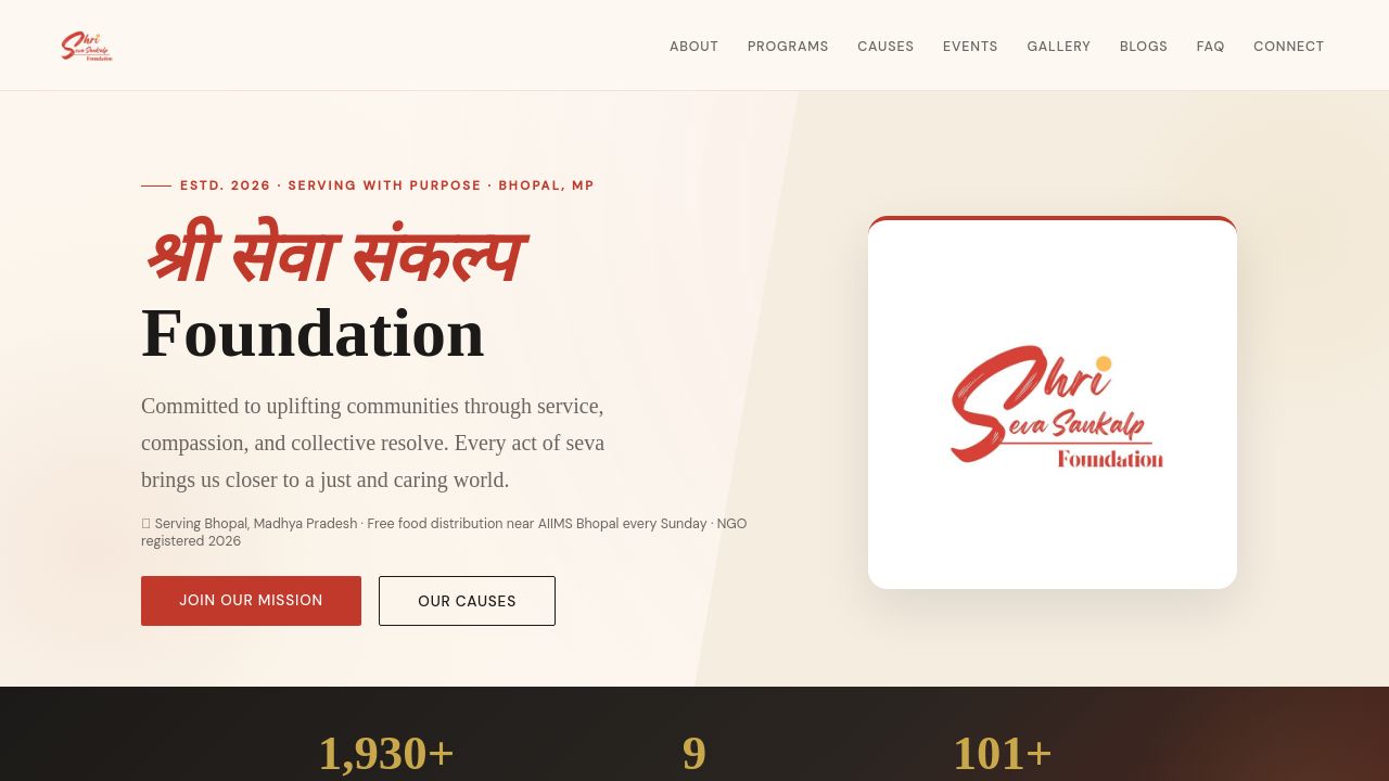 Screenshot of Shrisevasankalp.in