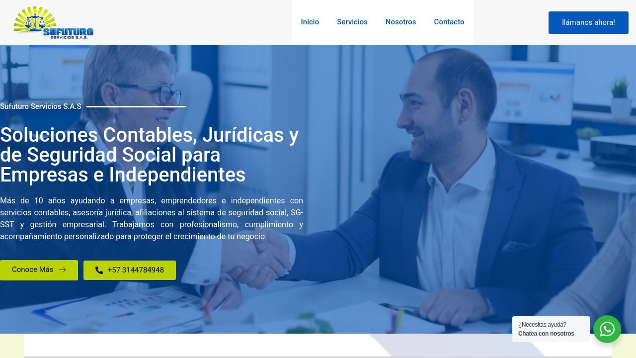 Screenshot of Solucionescontablesyjuridicassufuturo.com