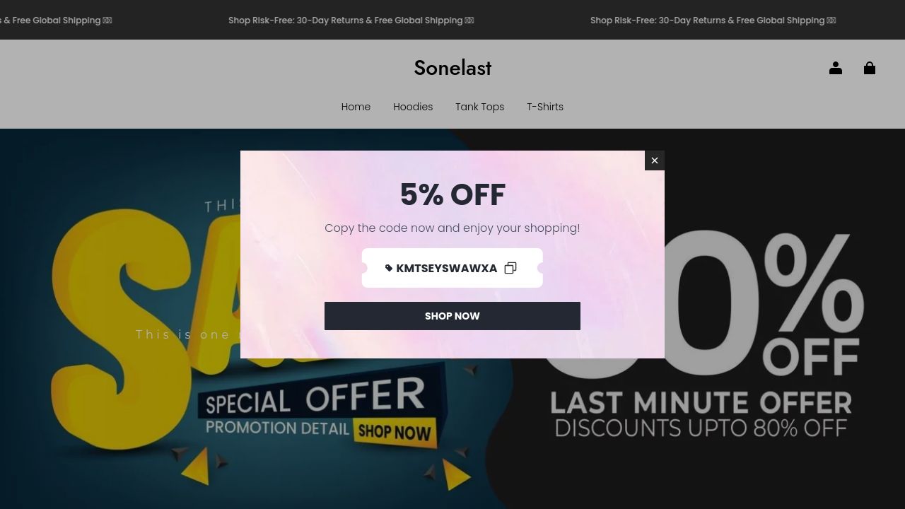 Screenshot of Sonelast.com