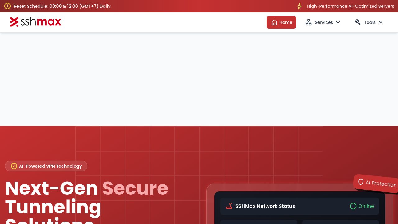 Screenshot of Sshmax.net