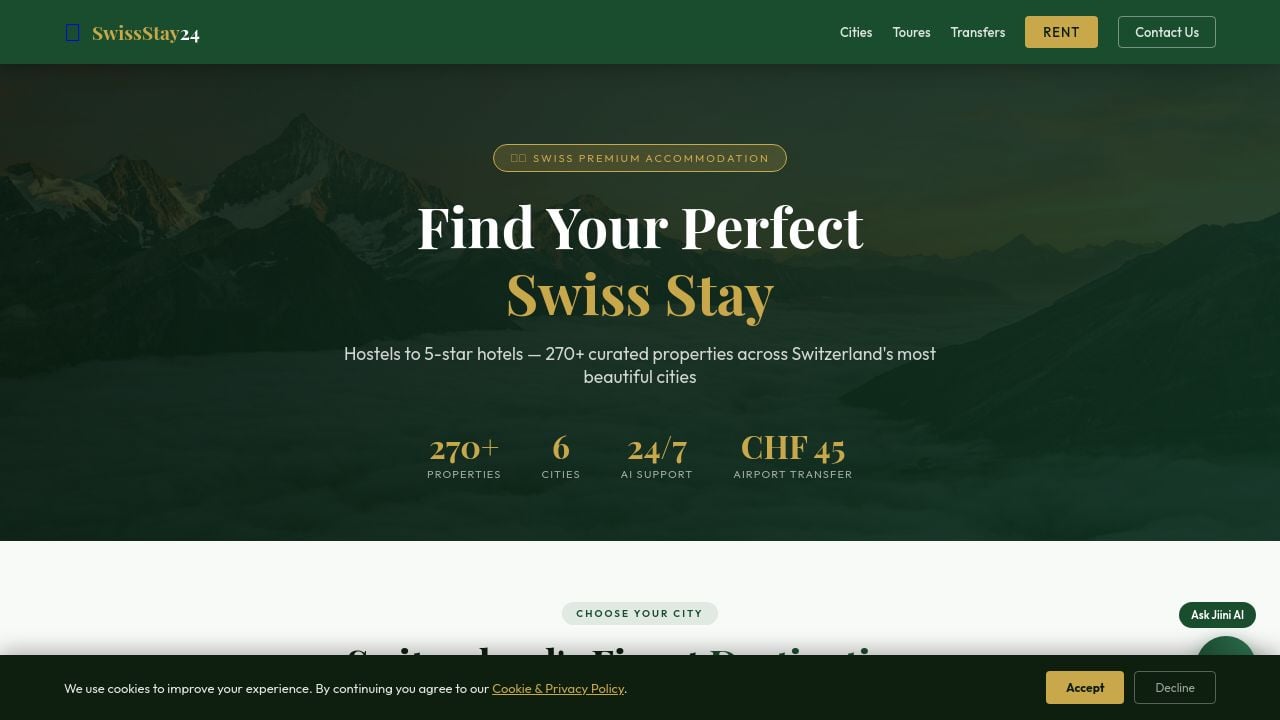 Screenshot of Swissstay24.ch