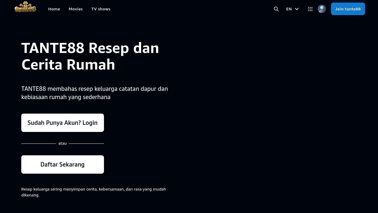 Screenshot of Tante88login.com