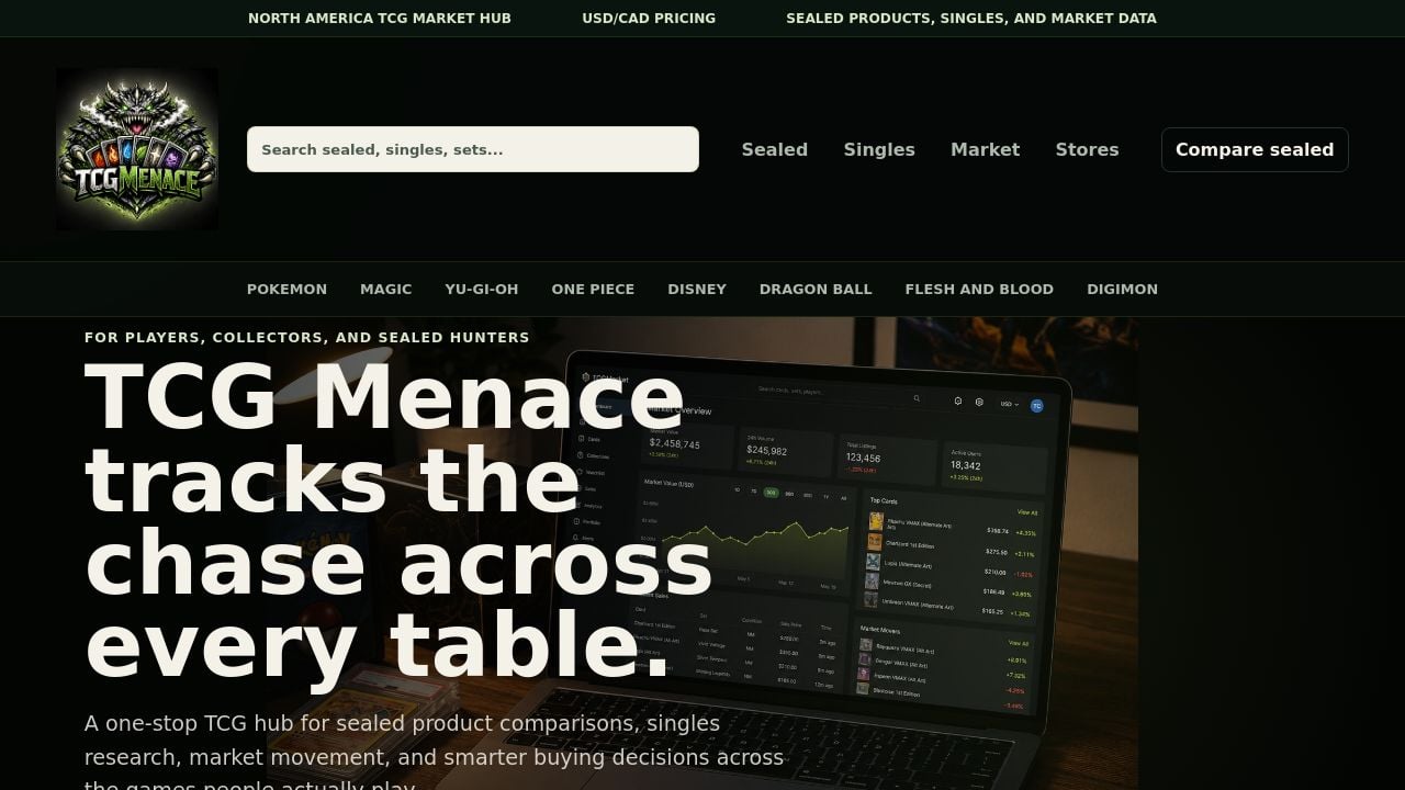 Screenshot of Tcgmenace.com