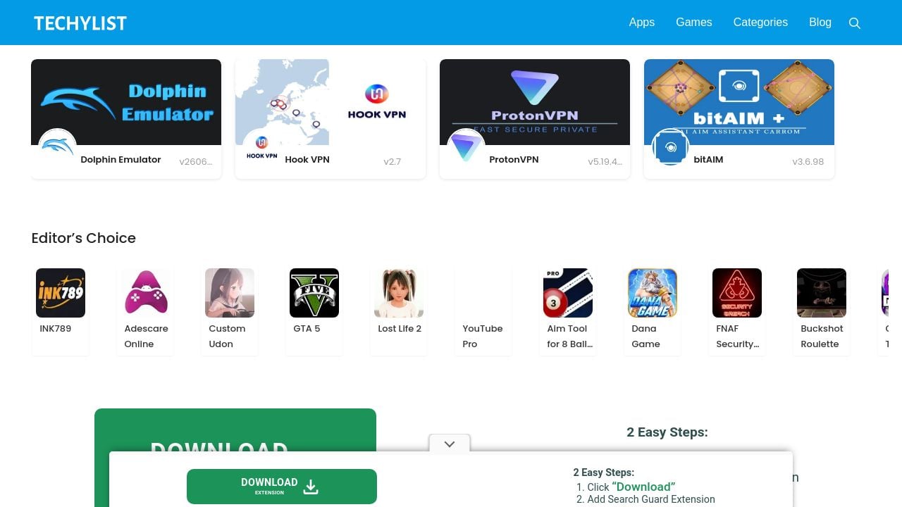 Screenshot of Techylist.com