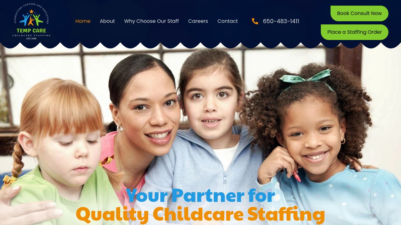 Screenshot of Tempcarechildcare.org