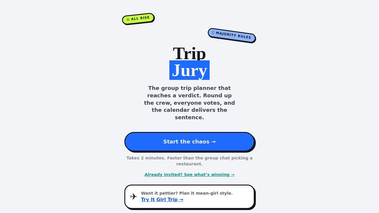 Screenshot of Tripjury.com
