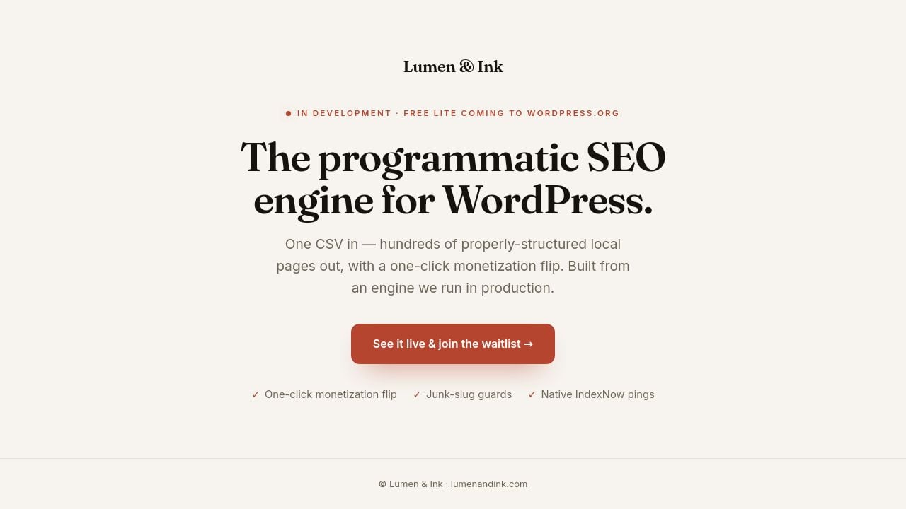 Screenshot of Trylumenandink.com