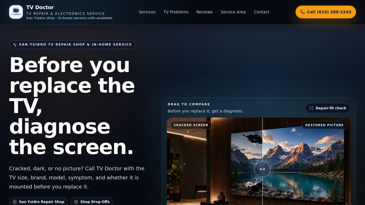 Screenshot of Tvdoctorsd.com