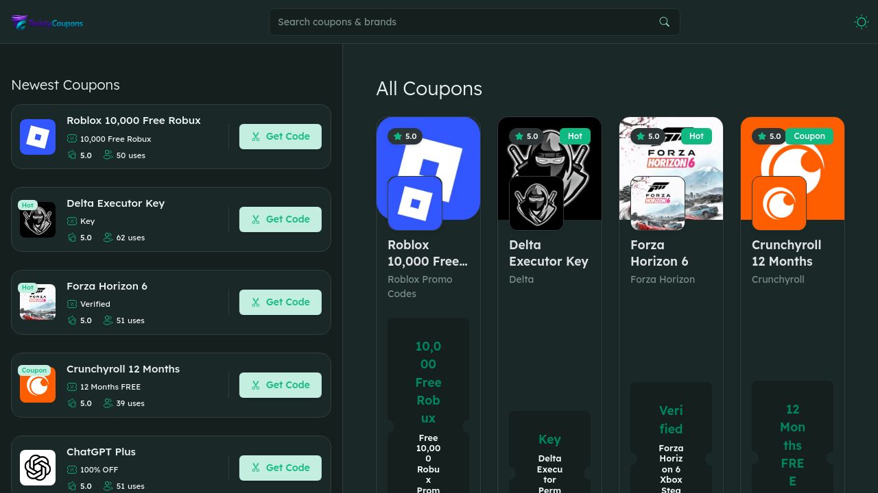 Screenshot of Twistycoupons.com