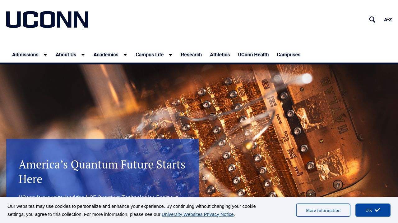 Screenshot of Uconn.edu