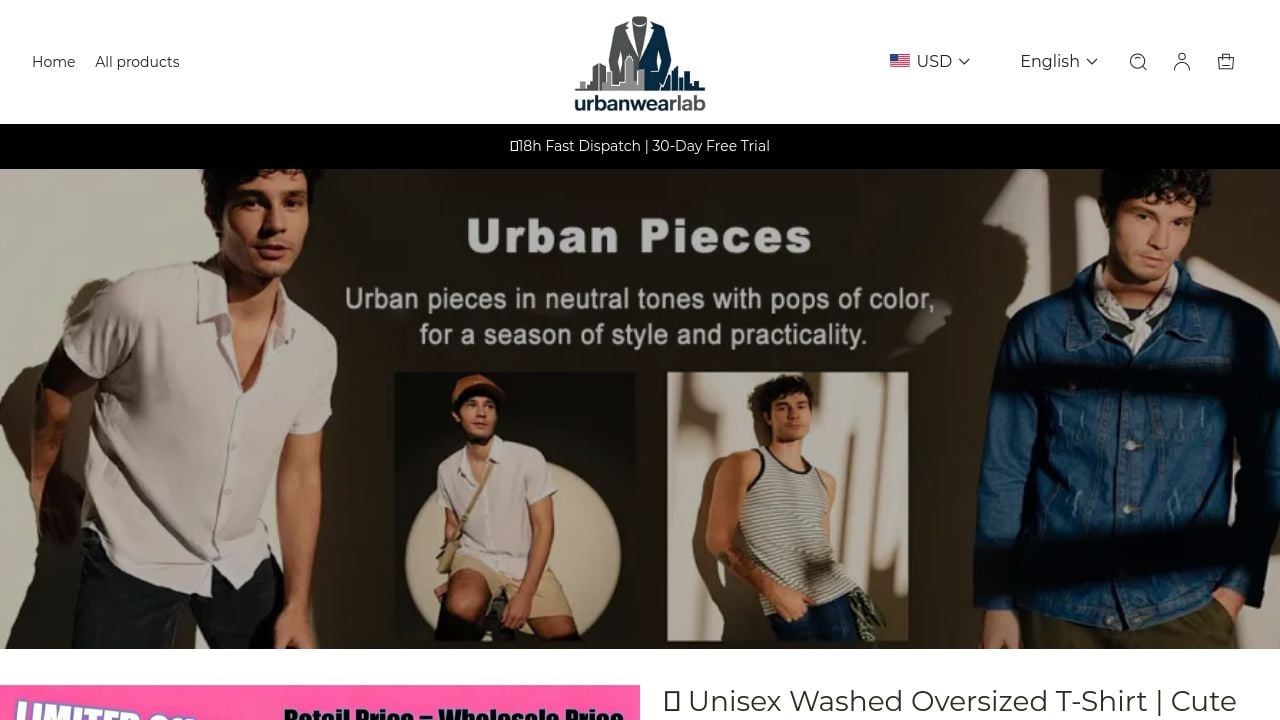 Screenshot of Urbanwearlab.com