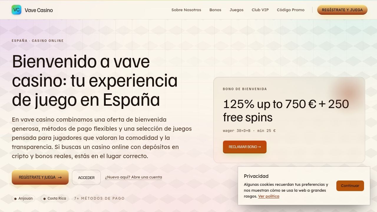 Screenshot of Vavecasino-es.click
