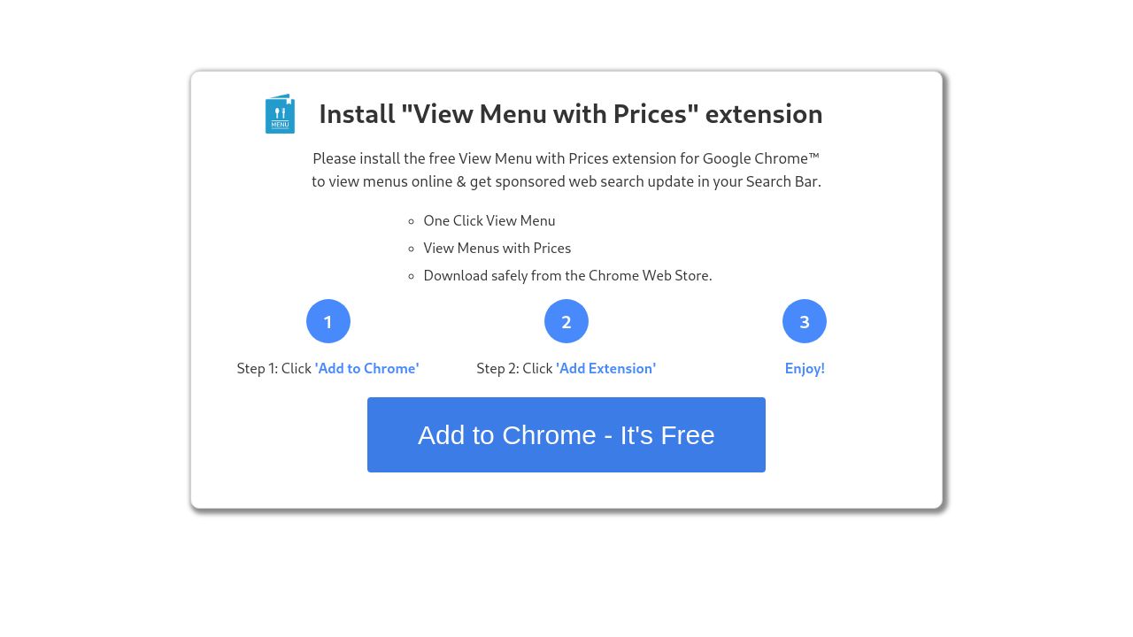Screenshot of Viewmenuprices.com