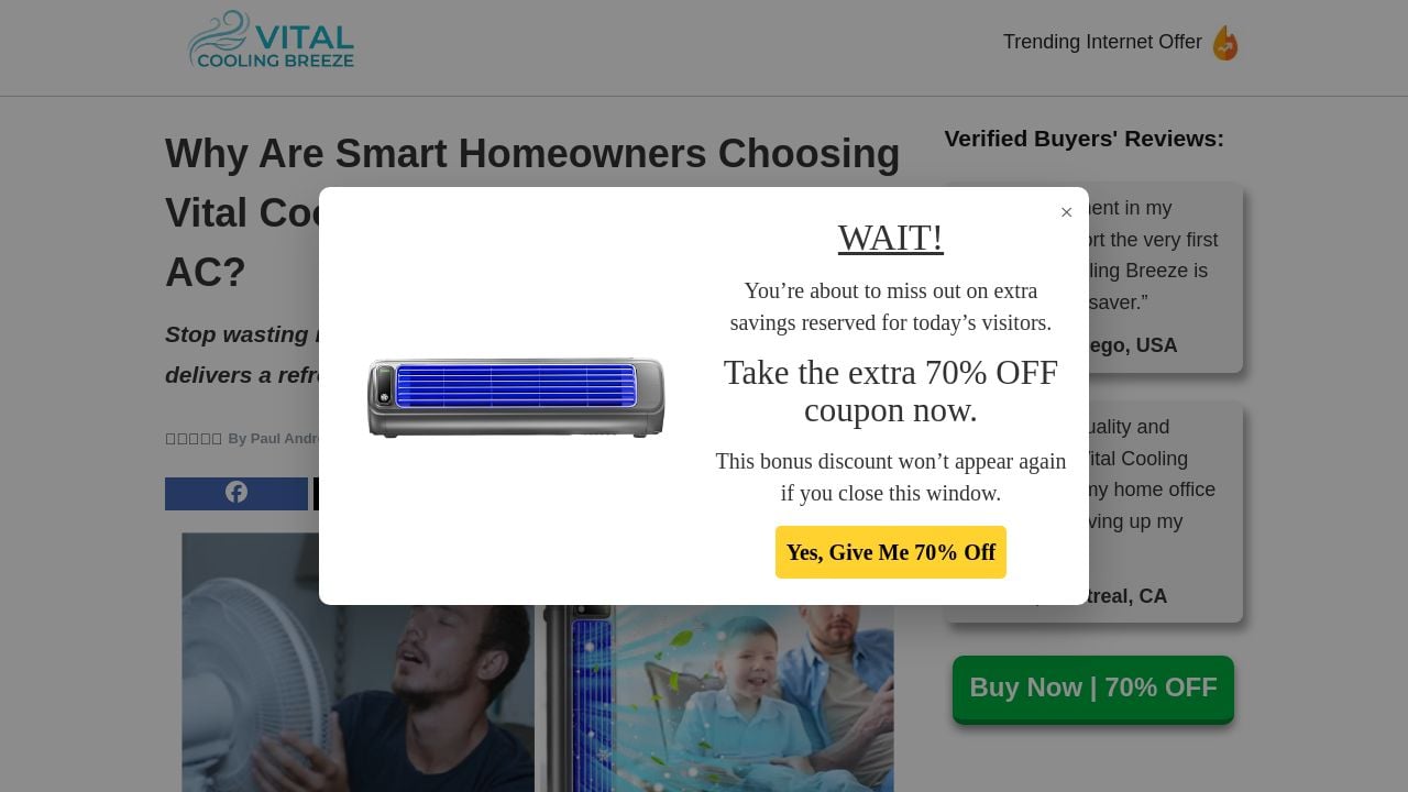 Screenshot of Vitalcoolingbreeze.com
