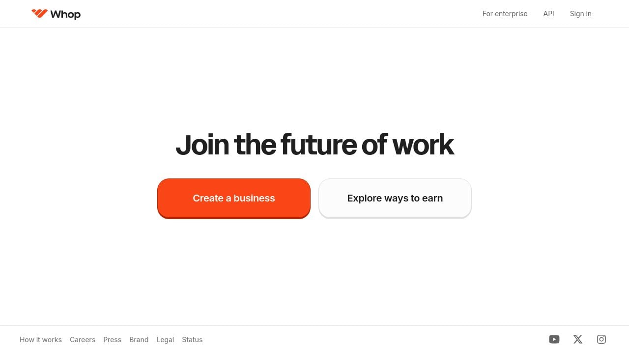 Screenshot of Whop.com