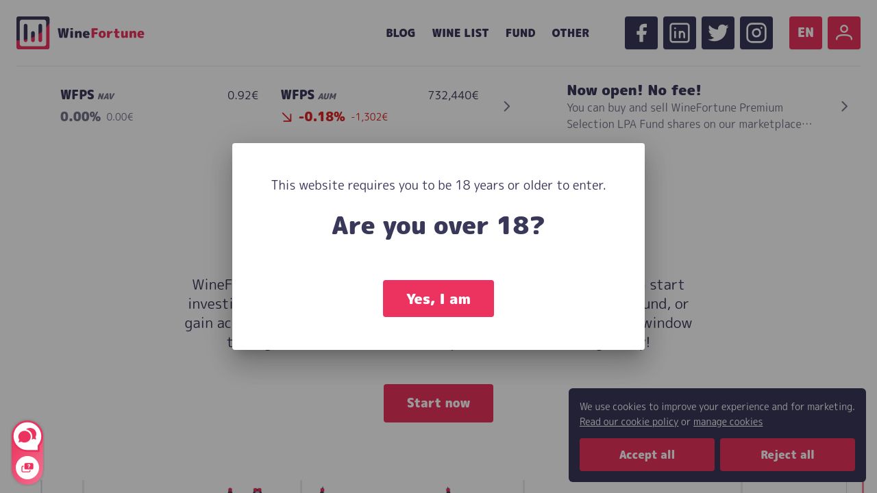 Screenshot of Winefortune.com