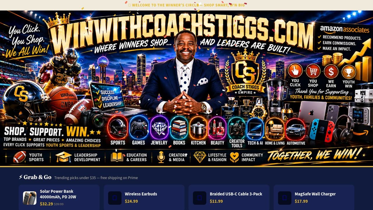 Screenshot of Winwithcoachstiggs.com
