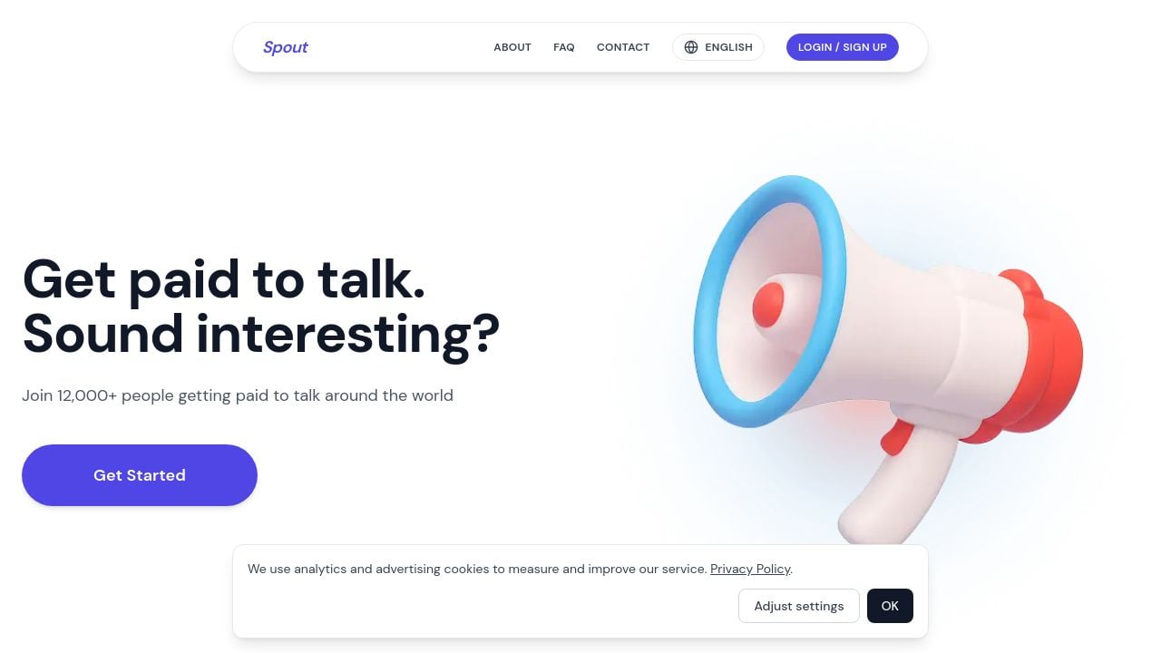 Screenshot of Withspout.com