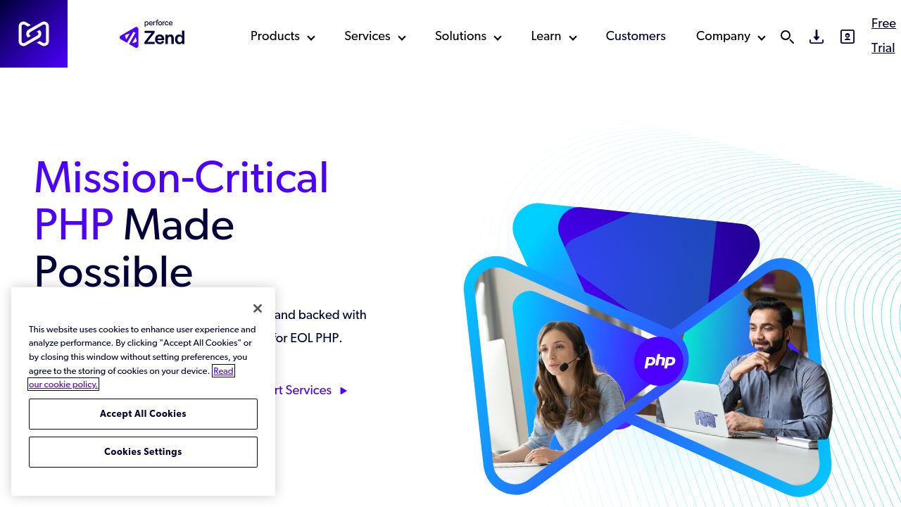 Screenshot of Zend.com