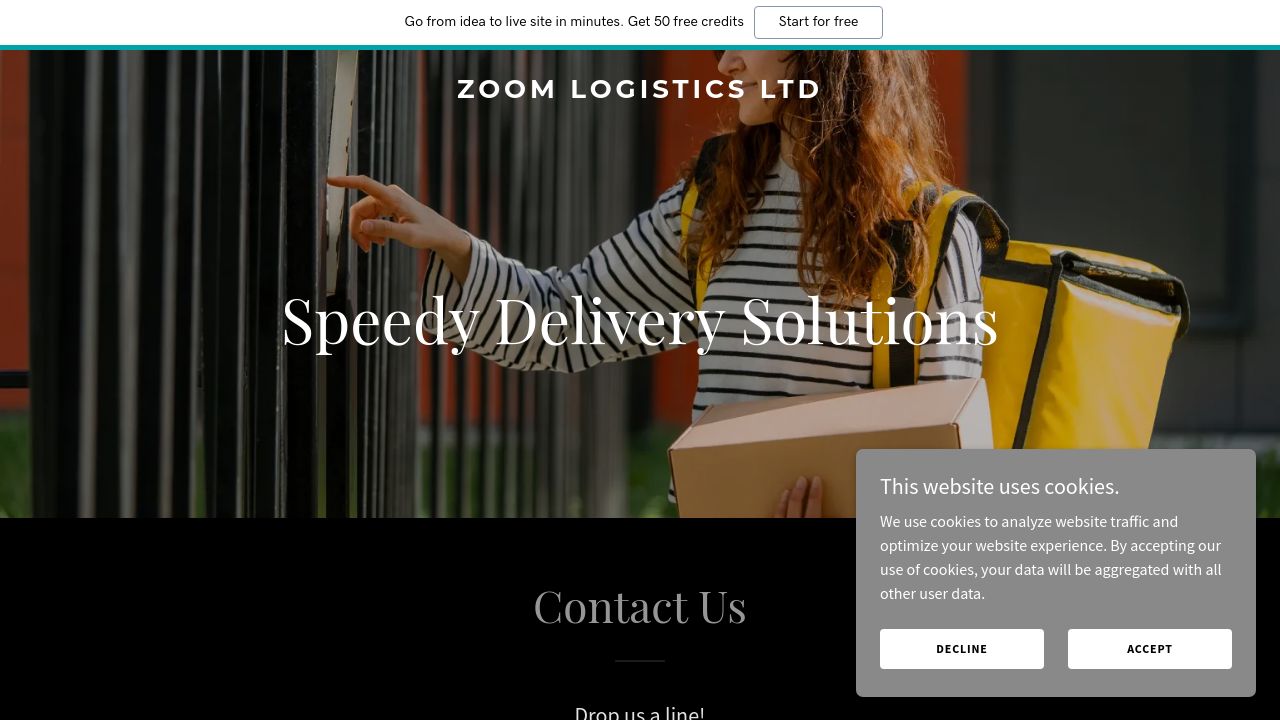 Screenshot of Zoomlogisticsltd.co.uk