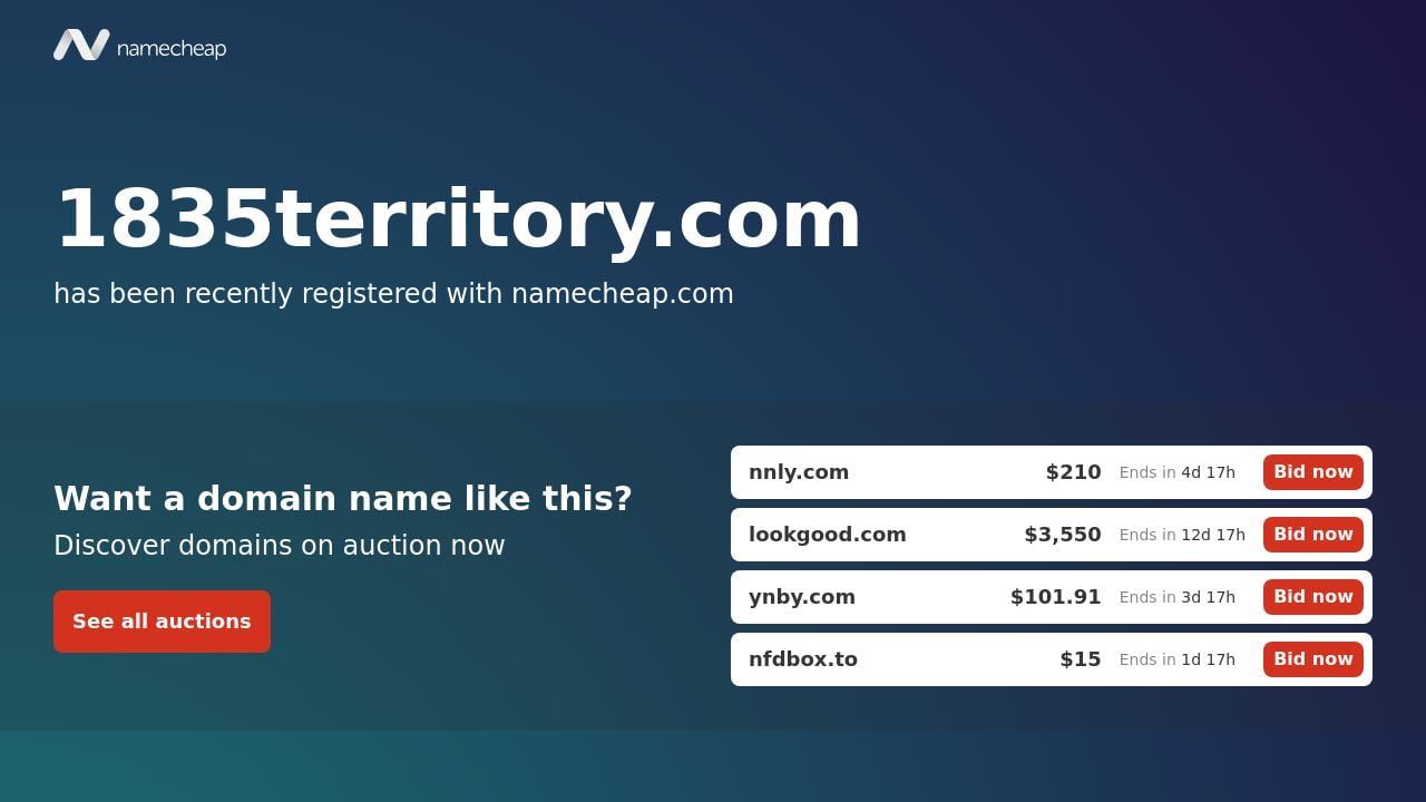 Screenshot of 1835territory.com