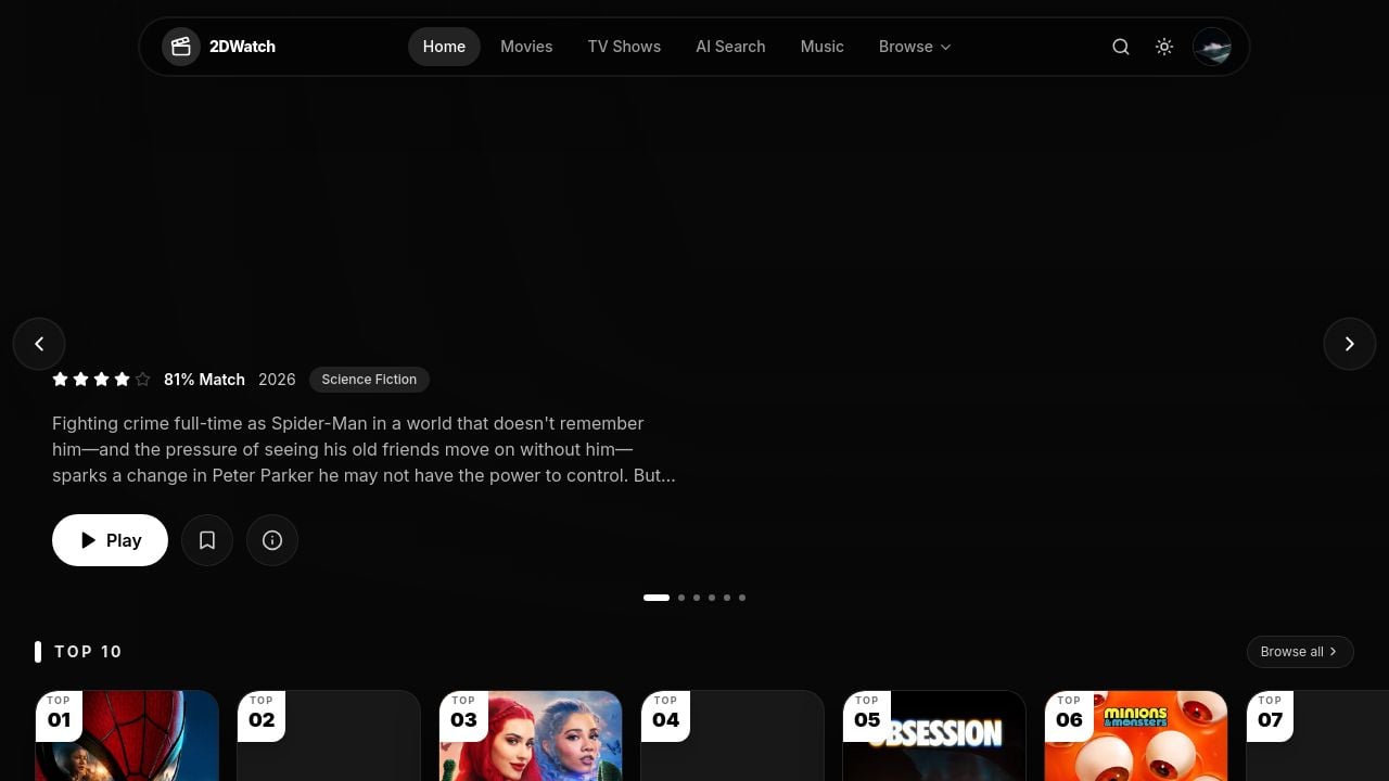 Screenshot of 2dwatch.com