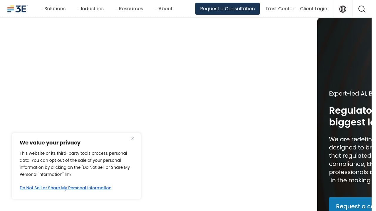 Screenshot of 3esustainablecompliance.com