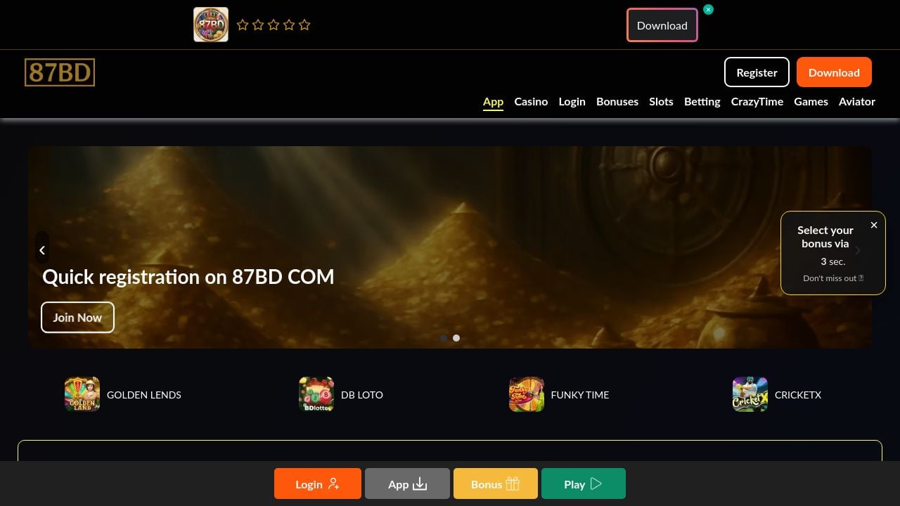 Screenshot of 87-bd.bet