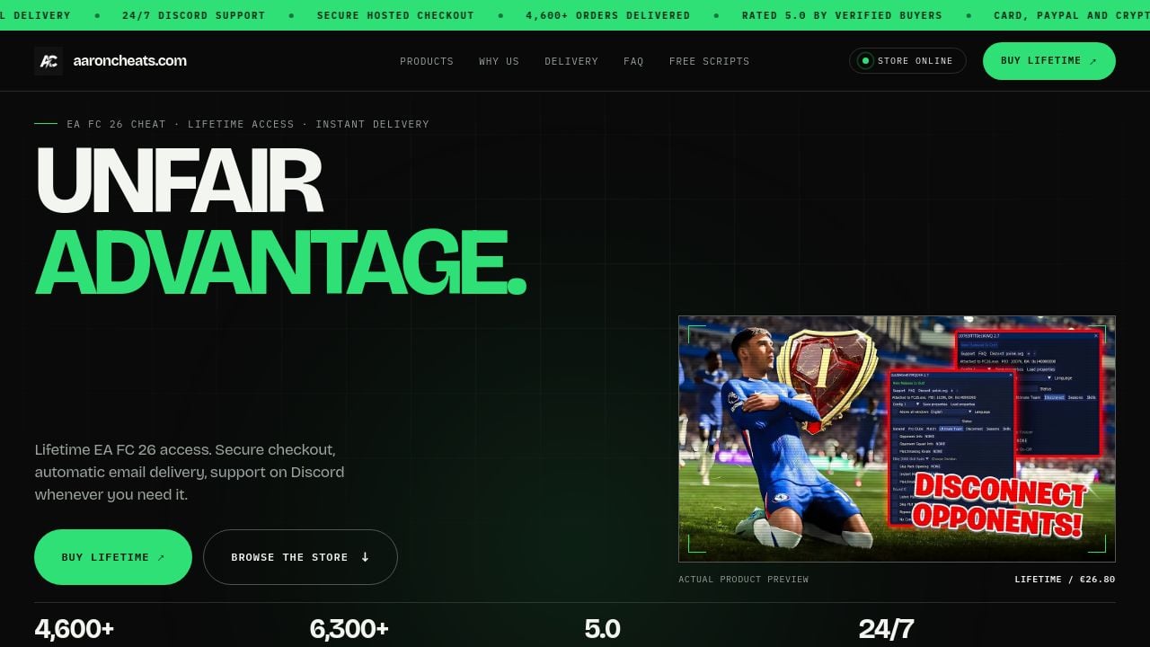 Screenshot of Aaroncheats.com