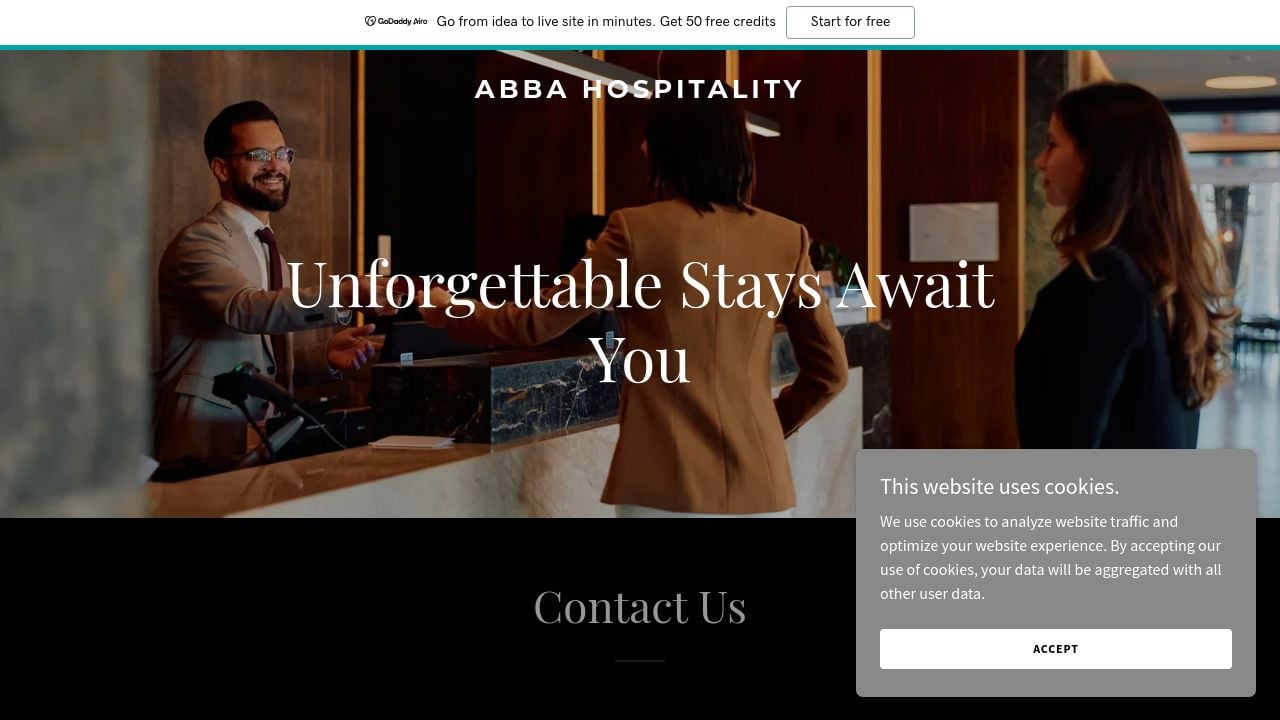 Screenshot of Abbahospitality.com