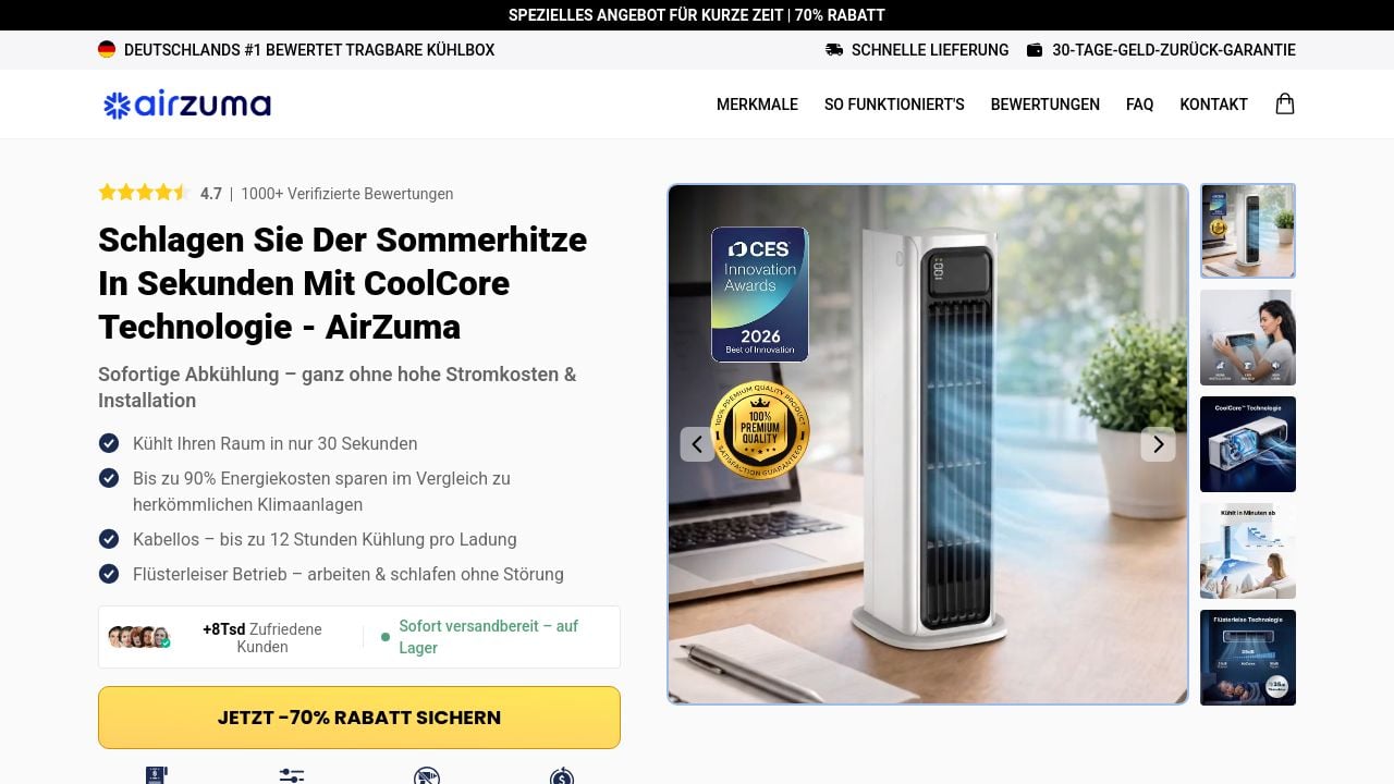Screenshot of Airzumashop.de