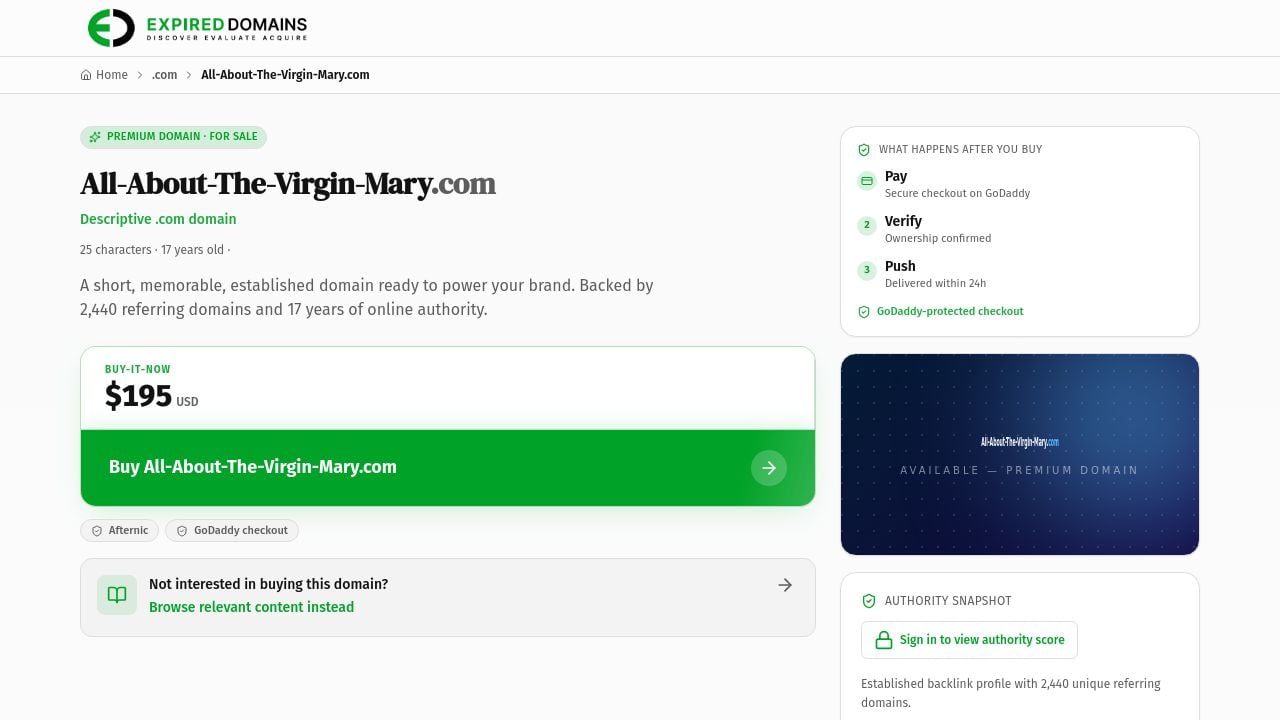 Screenshot of All-about-the-virgin-mary.com
